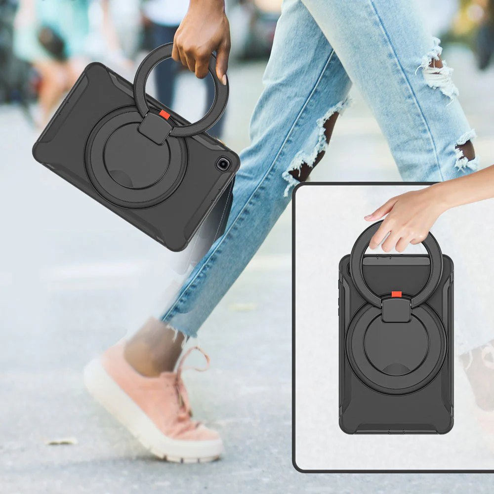 RON-SS-T307 | Samsung Galaxy Tab A 8.4 (2020) SM-T307 | Rugged case with kick-stand & pencil Holder & folding grip - Image 5