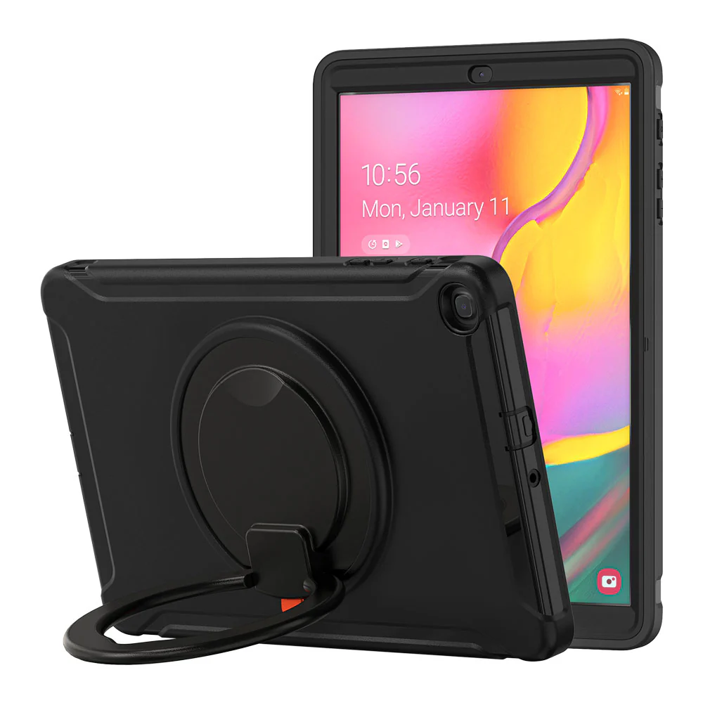 RON-SS-T515 | Samsung Galaxy Tab A 10.1 (2019) T515 T510 | Rugged case with kick-stand & pencil Holder & folding grip
