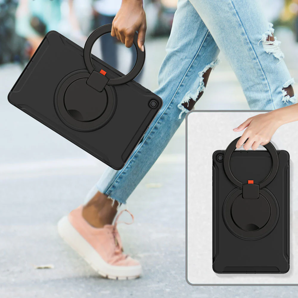 RON-SS-T515 | Samsung Galaxy Tab A 10.1 (2019) T515 T510 | Rugged case with kick-stand & pencil Holder & folding grip - Image 5