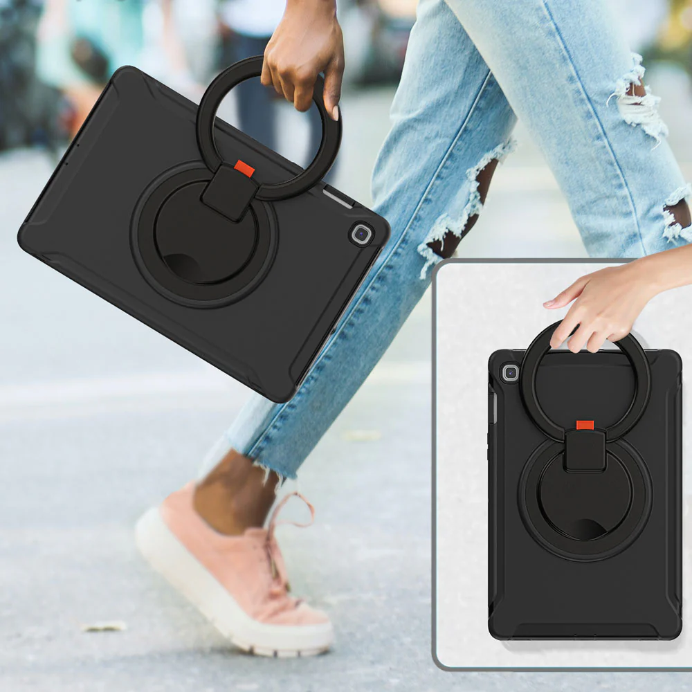RON-SS-T720 | Samsung Galaxy Tab S5e T720 T725 | Rugged case with kick-stand & pencil Holder & folding grip - Image 5