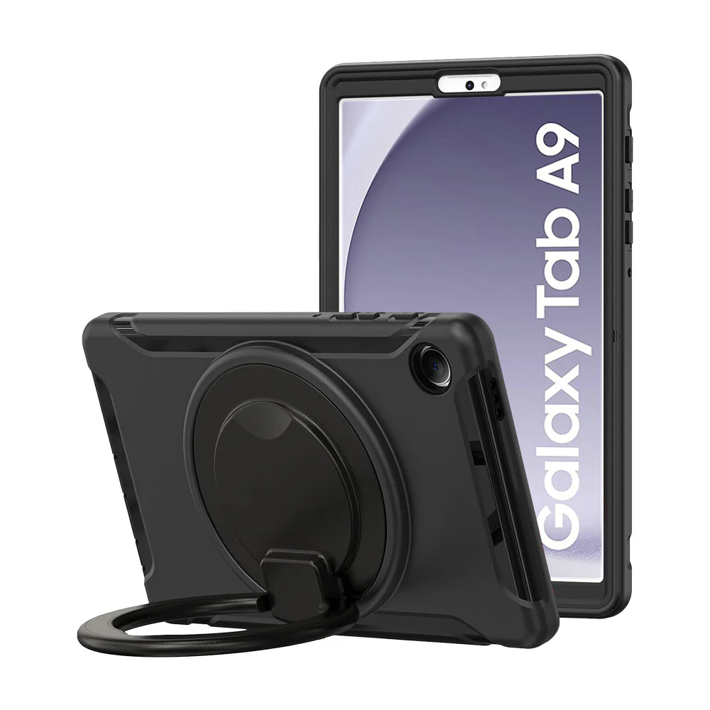 RON-SS-X110 | Samsung Galaxy Tab A9 ( 8.7" ) SM-X110 / SM-X115 | Rugged case with kick-stand & pencil Holder & folding grip