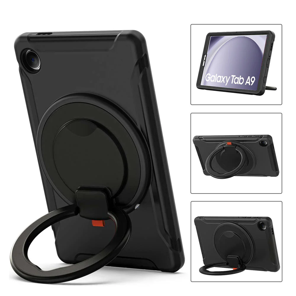 RON-SS-X110 | Samsung Galaxy Tab A9 ( 8.7" ) SM-X110 / SM-X115 | Rugged case with kick-stand & pencil Holder & folding grip - Image 6