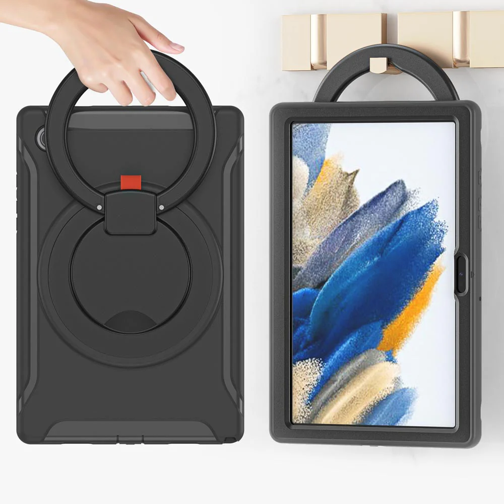 RON-SS-X205 | Samsung Galaxy Tab A8 SM-X200 / X205 | Rugged case with kick-stand & pencil Holder & folding grip - Image 7