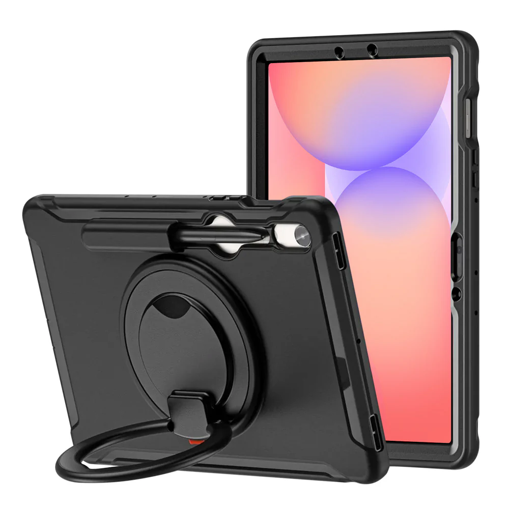 RON-SS-X710 | Samsung Galaxy Tab S10 FE SM-X520 / X526 / X528 | Rugged case with kick-stand & pencil Holder & folding grip - Image 2