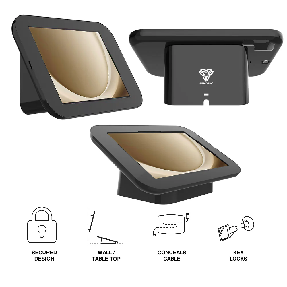 SCM1-SS-S10FE | Samsung Galaxy Tab S10 FE | 2-in-1 Counter Stand Kiosk or Wall Mount | Security Enclosure with Key Lock - Image 3