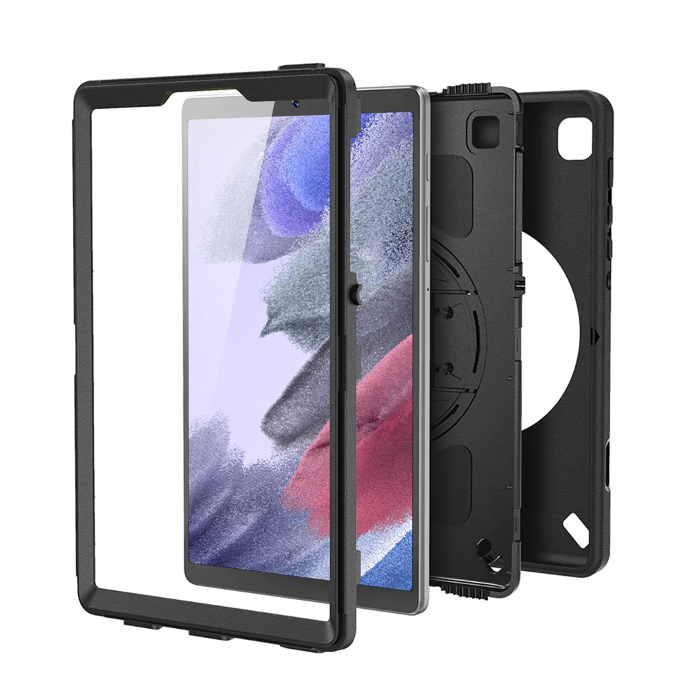 SKN-SS-T225 | Samsung Galaxy Tab A7 Lite SM-T225 / SM-T220 / SM-T225N / SM-T227U | Rainproof military grade rugged case with hand strap and kick-stand & folding grip - Image 10