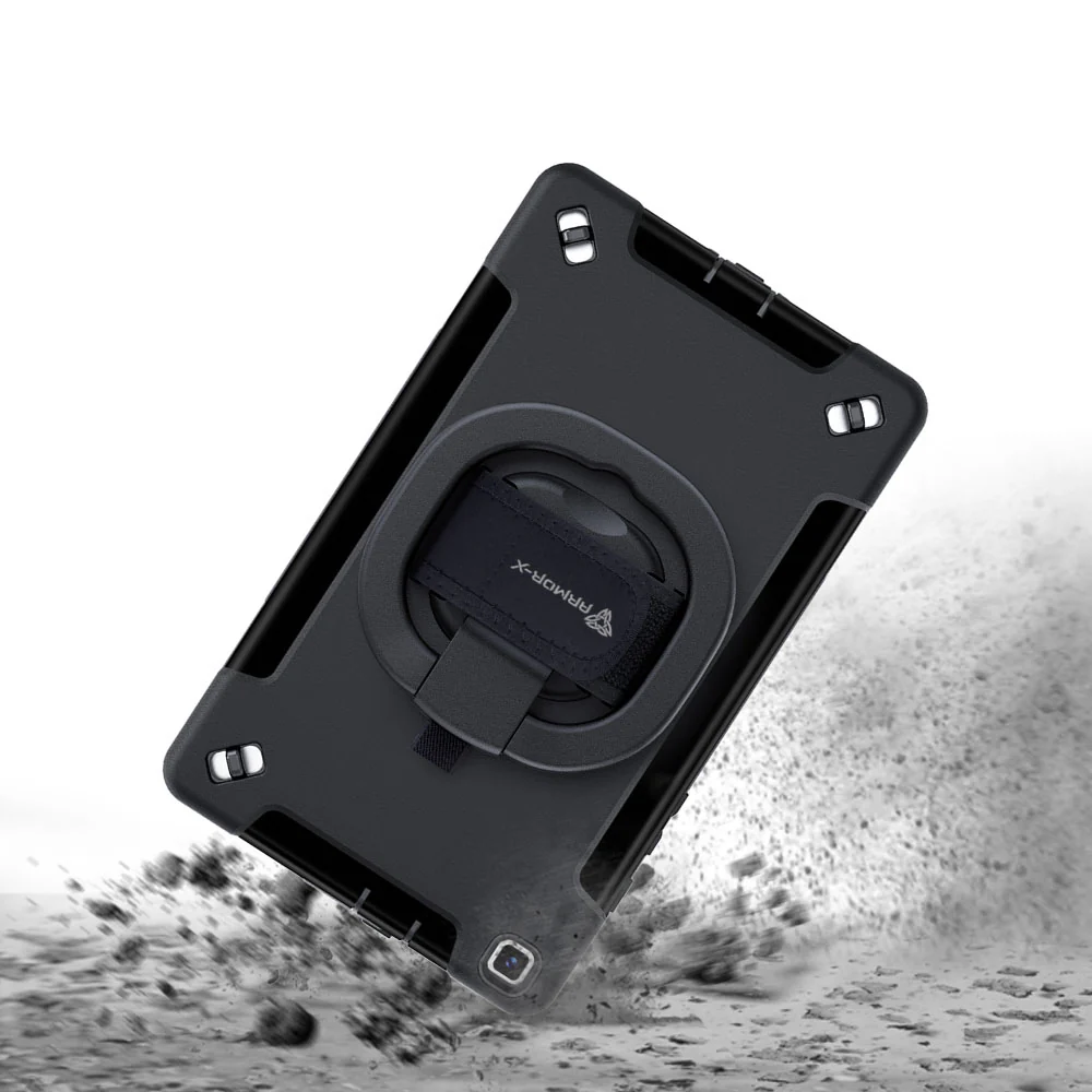 SKN-SS-T290 | Samsung Galaxy Tab A 8.0 (2019) T290 T295 | Rainproof military grade rugged case with hand strap and kick-stand & folding grip - Image 9