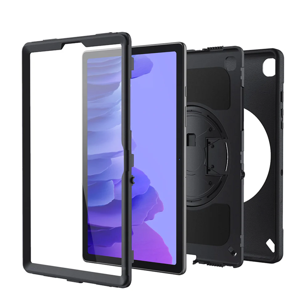 SKN-SS-T500 | Samsung Galaxy Tab A7 10.4 SM-T500 T505 T507 (2020) / A7 10.4 SM-T509 (2022) | Rainproof military grade rugged case with hand strap and kick-stand & folding grip - Image 10