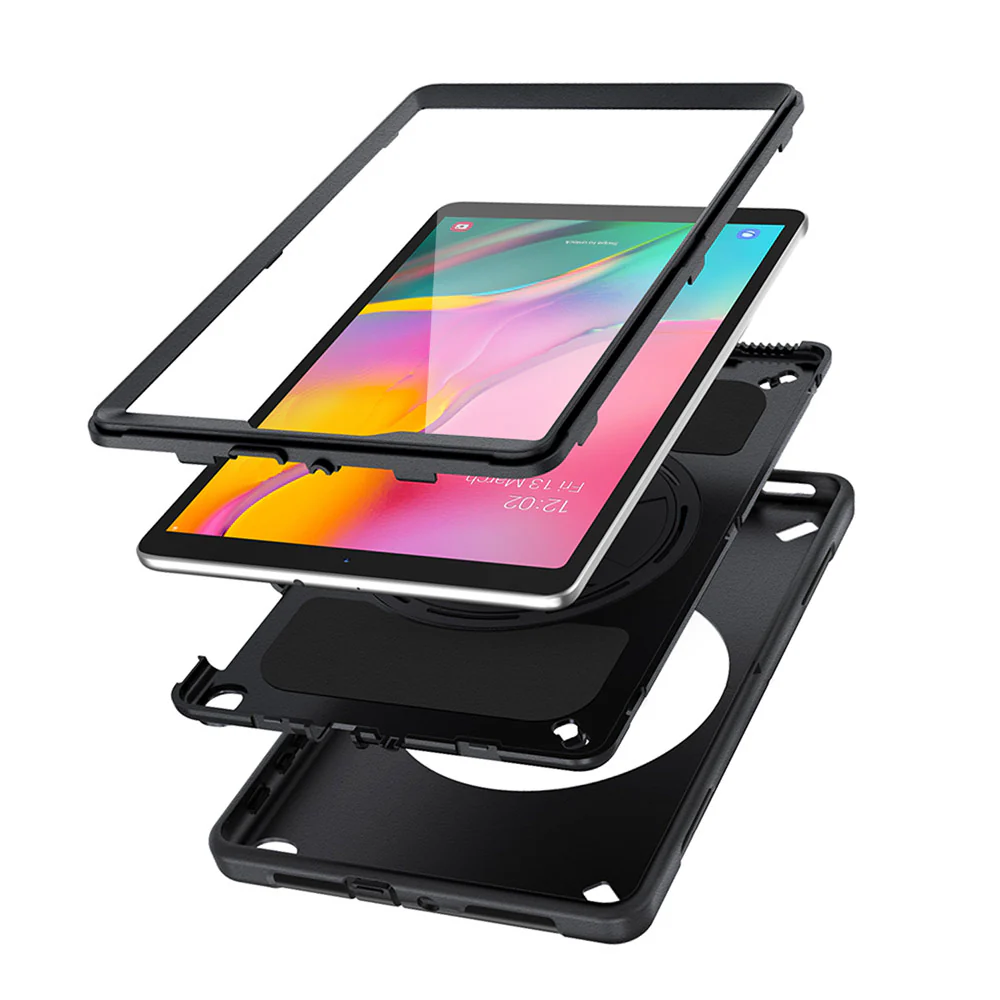 SKN-SS-T515 | Samsung Galaxy Tab A 10.1 (2019) T510 T515 | Rainproof military grade rugged case with hand strap and kick-stand & folding grip - Image 10