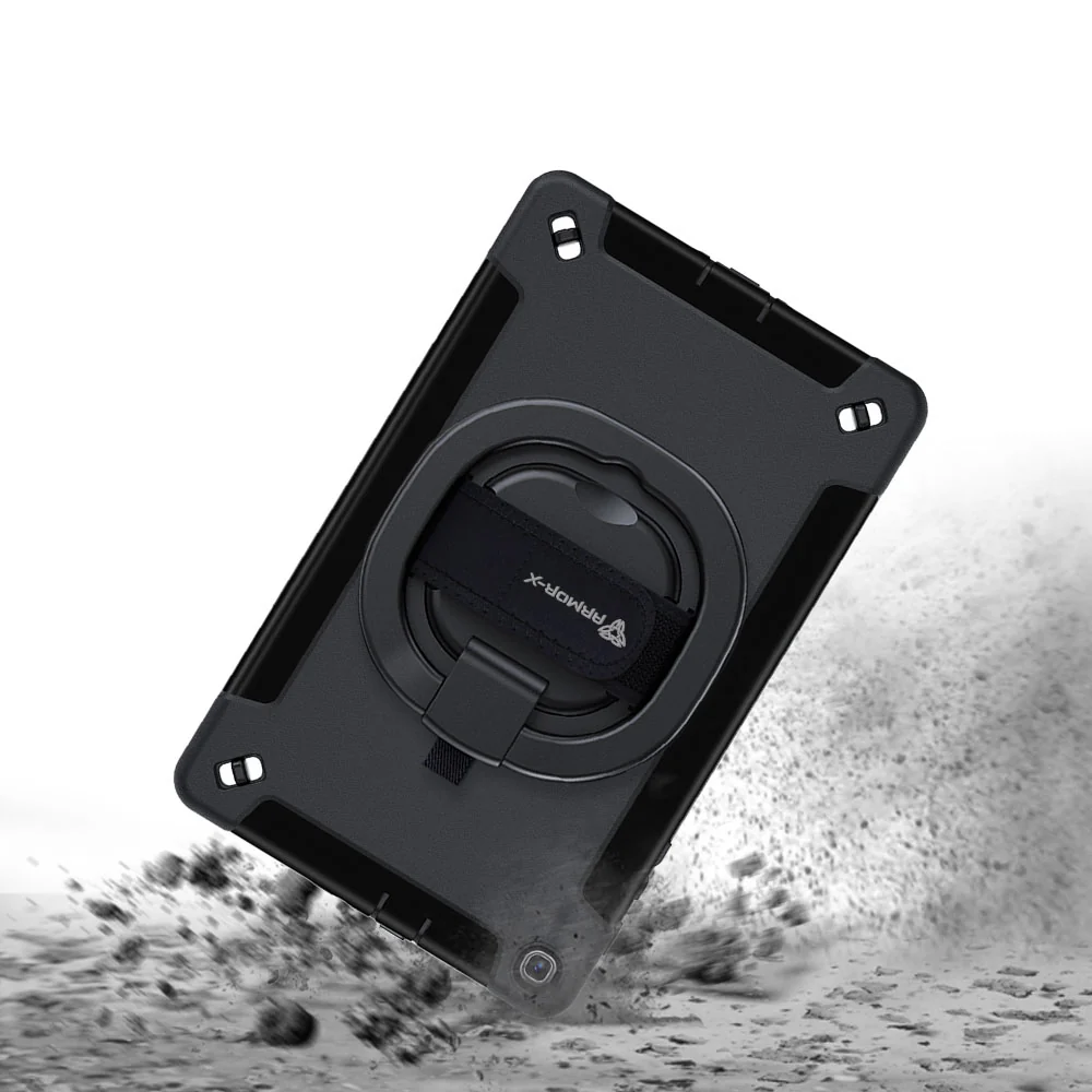 SKN-SS-T515 | Samsung Galaxy Tab A 10.1 (2019) T510 T515 | Rainproof military grade rugged case with hand strap and kick-stand & folding grip - Image 9