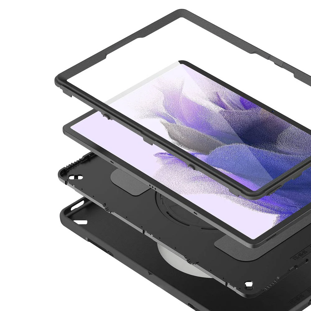 SKN-SS-T730 | Samsung Galaxy Tab S7 FE SM-T730 / T733 / T736B / T735NZ | Rainproof military grade rugged case with hand strap and kick-stand & folding grip - Image 10