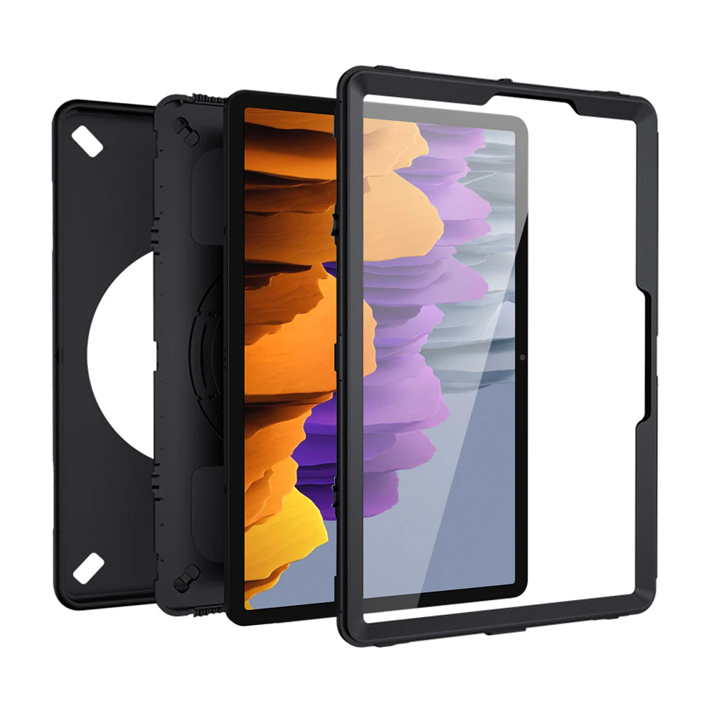 SKN-SS-X700 | Samsung Galaxy Tab S7 SM-T870 / SM-T875 / SM-T876B | Rainproof military grade rugged case with hand strap and kick-stand & folding grip - Image 10