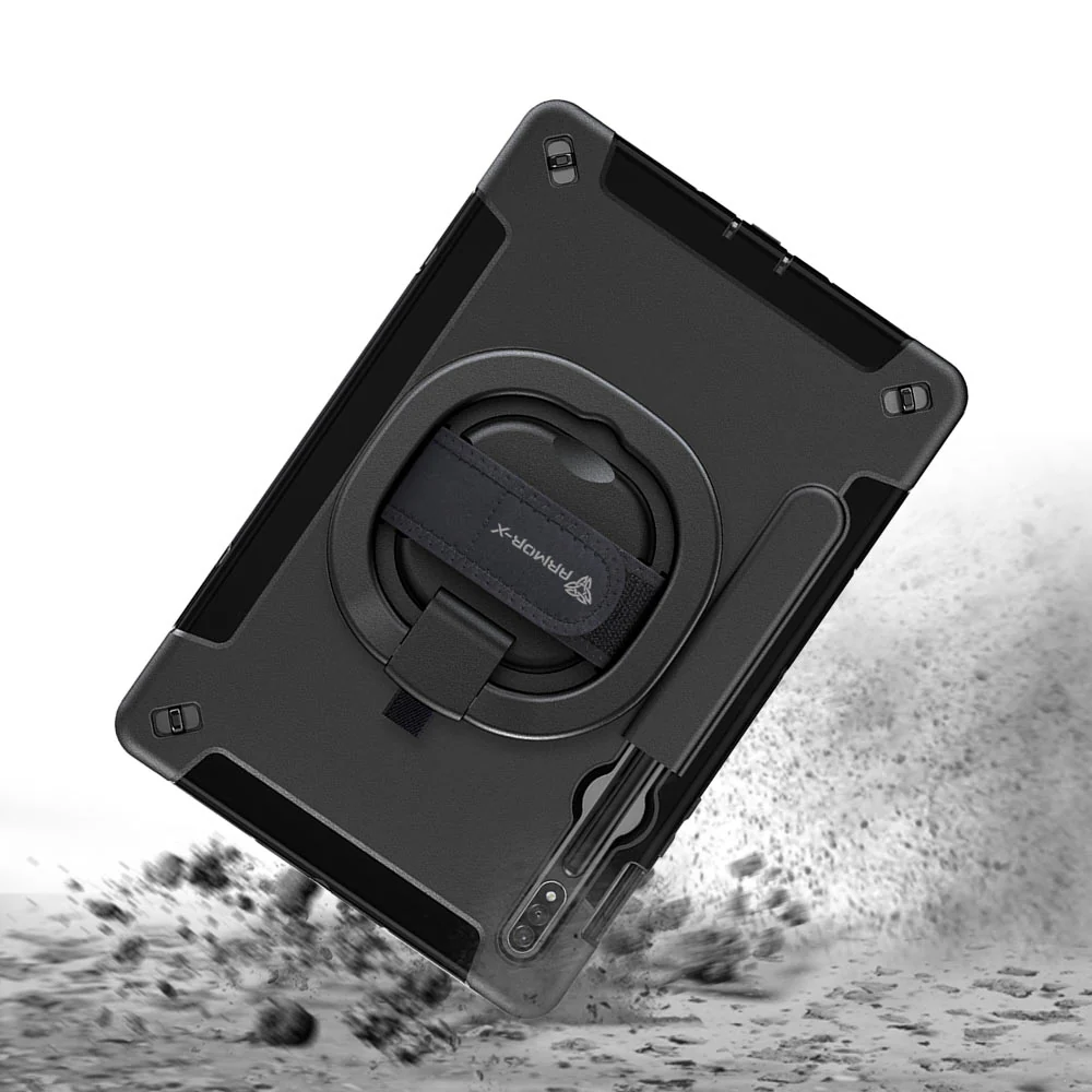SKN-SS-X700 | Samsung Galaxy Tab S8 SM-X700 / SM-X706 | Rainproof military grade rugged case with hand strap and kick-stand & folding grip - Image 9