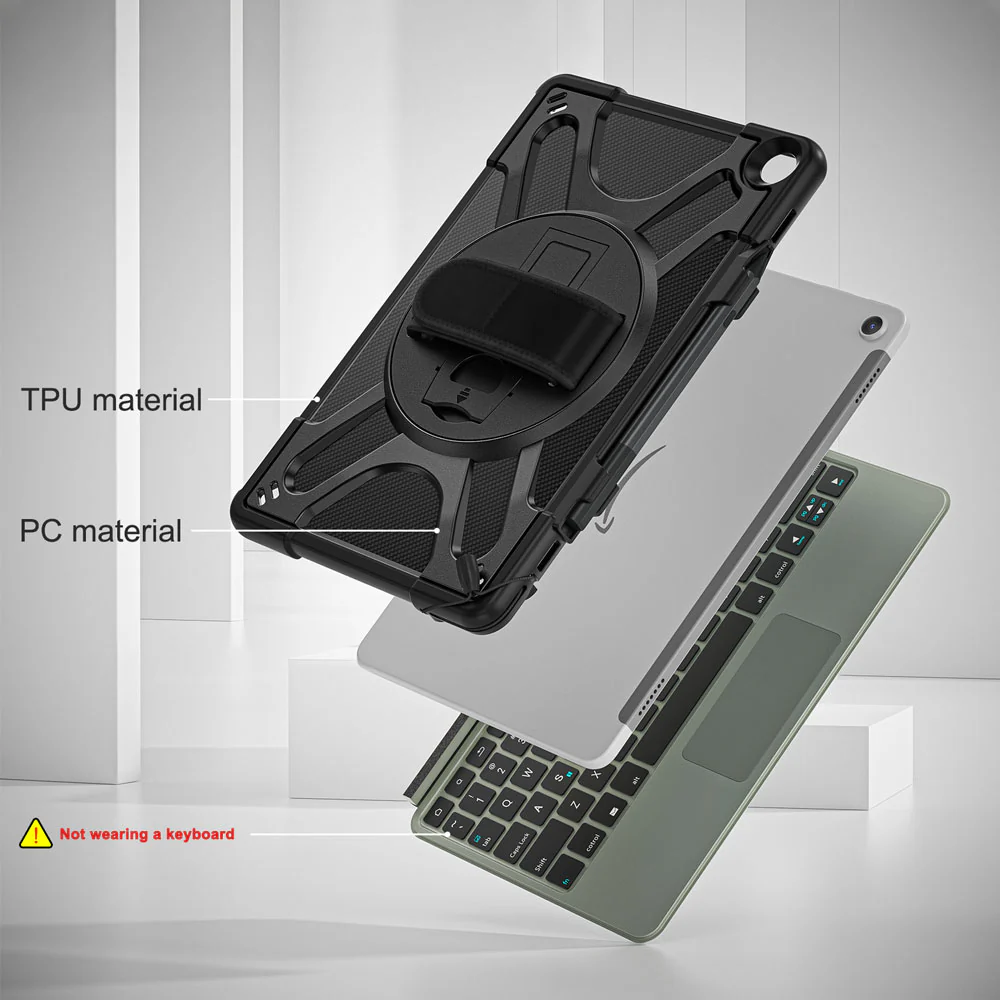 SLN-AZ-FRMX11 | Amazon Fire Max 11 | Ultra 2 layers shockproof rugged case with hand strap and kick-stand Compatible with keyboard - Image 5
