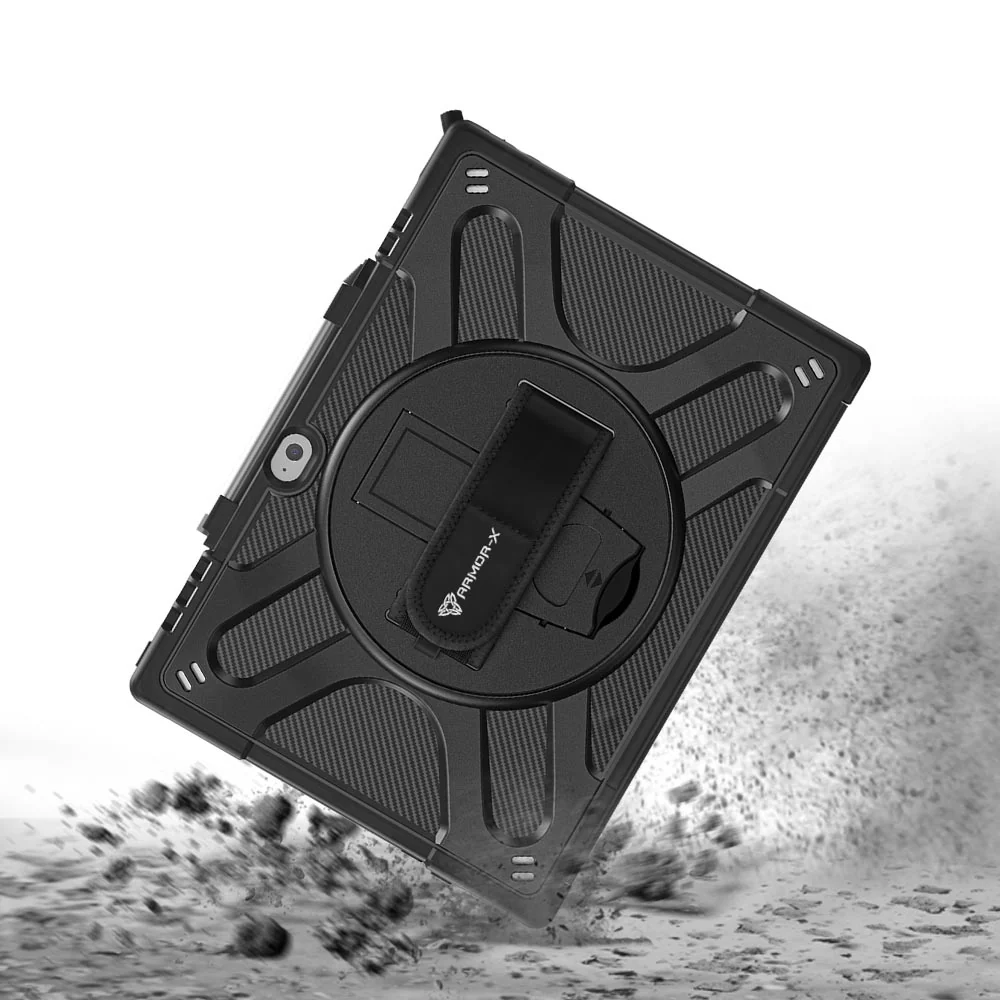 SLN-LN-X12 | Lenovo ThinkPad X12 Detachable ( Gen 1 / Gen 2 ) | Ultra 2 layers shockproof rugged case with hand strap and kick-stand Compatible with keyboard - Image 7