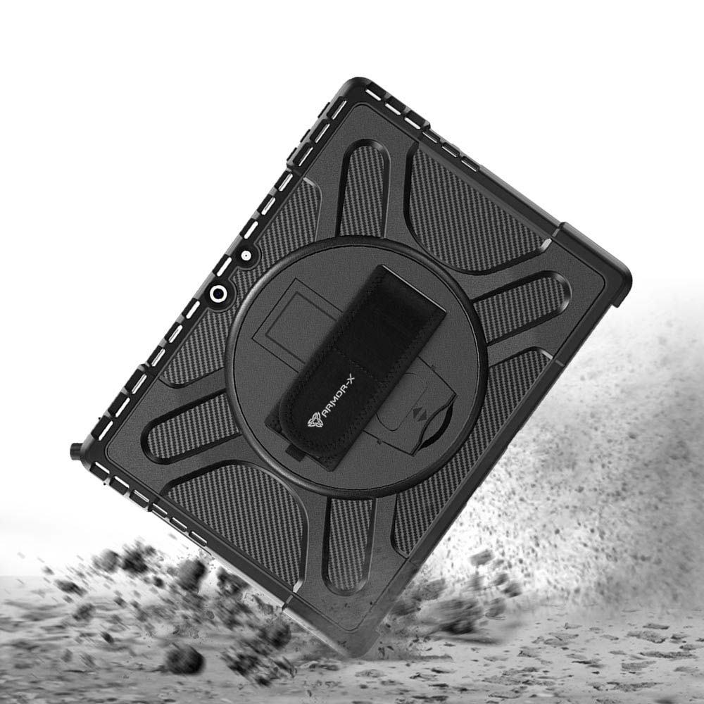 SLN-MS-SFPR9 | Microsoft Surface Pro 13-inch Copilot+ PC | Ultra 2 layers shockproof rugged case with hand strap and kick-stand Compatible with keyboard - Image 7