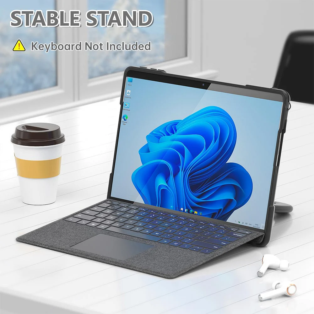 SON-MS-SFPR8 | Microsoft Surface Pro 8 | Ultra 2 layers shockproof rugged case with folding grip and kick-stand Compatible with keyboard - Image 2