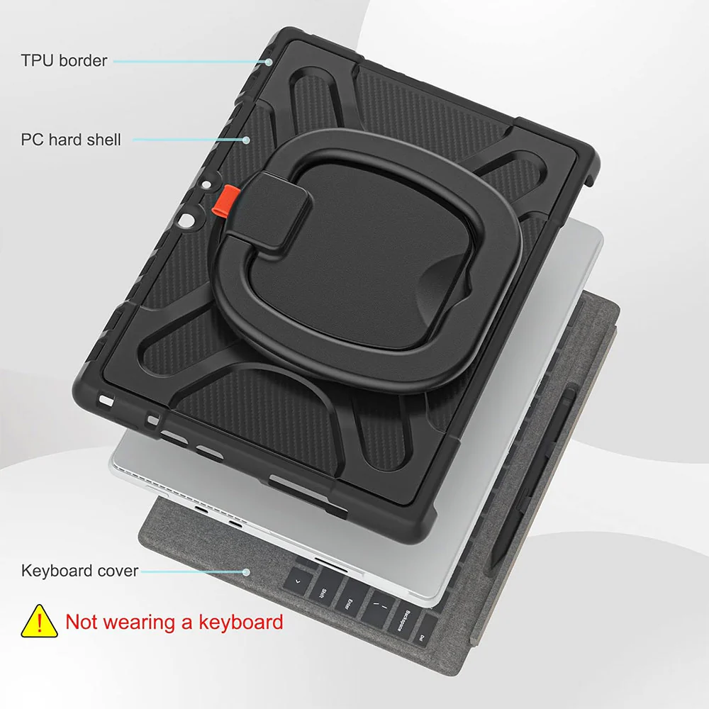 SON-MS-SFPR8 | Microsoft Surface Pro 8 | Ultra 2 layers shockproof rugged case with folding grip and kick-stand Compatible with keyboard - Image 3
