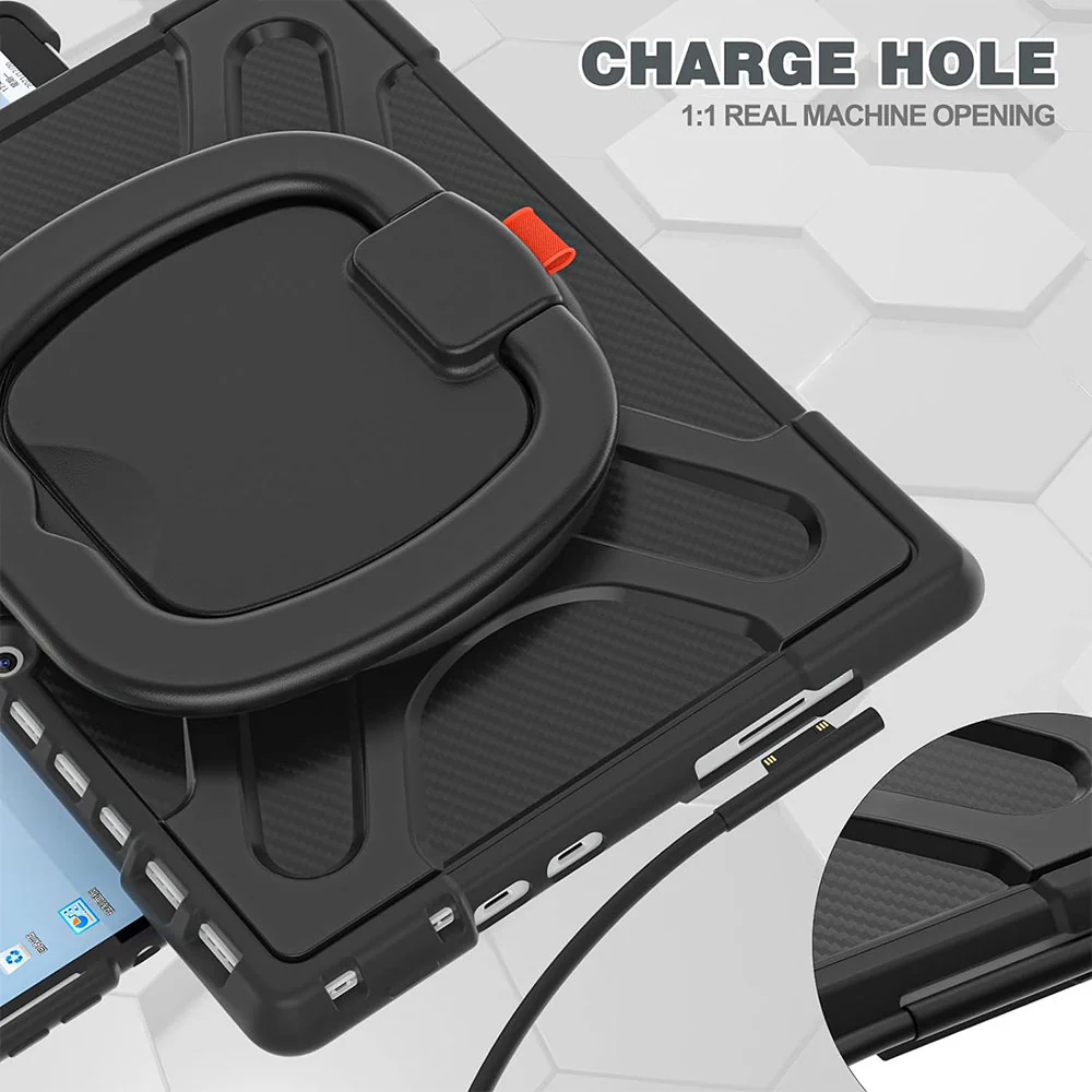 SON-MS-SFPR8 | Microsoft Surface Pro 8 | Ultra 2 layers shockproof rugged case with folding grip and kick-stand Compatible with keyboard - Image 6