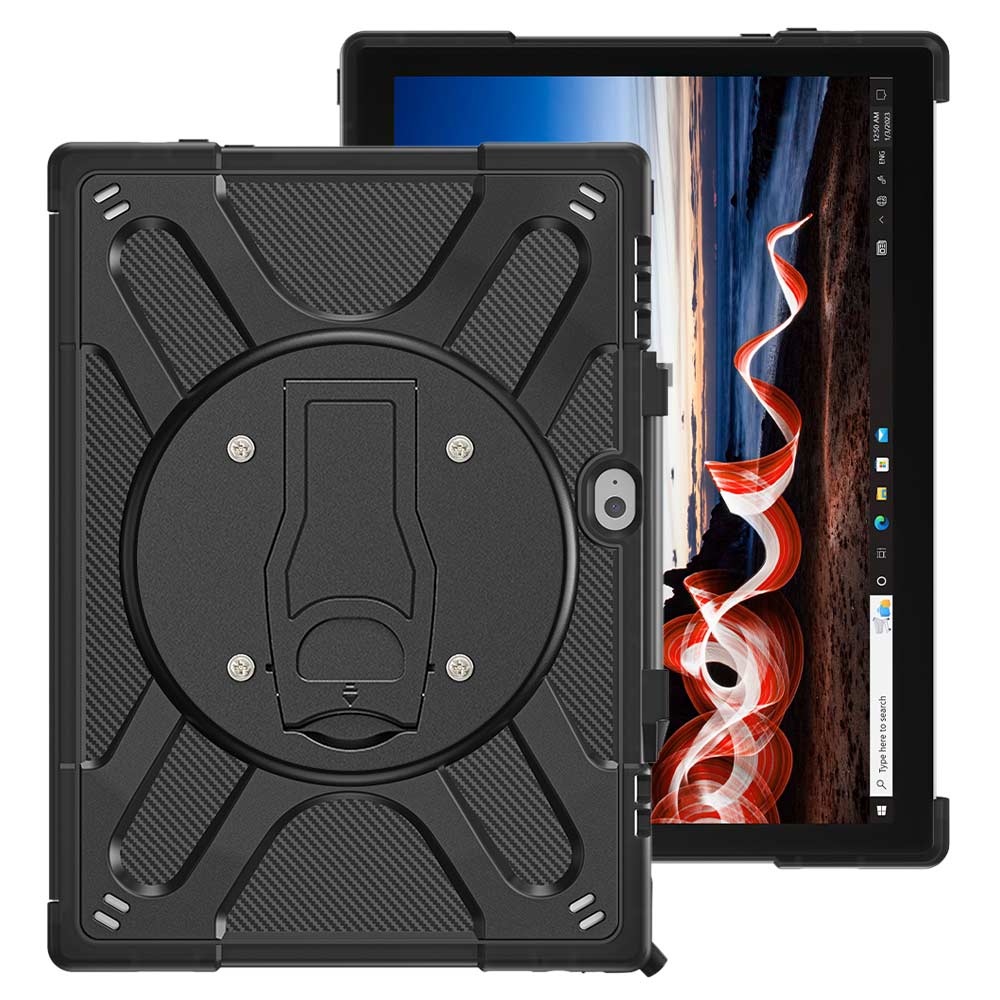 SVN-LN-X12 | Lenovo ThinkPad X12 Detachable ( Gen 1 / Gen 2 ) | Ultra 2 layers shockproof rugged case with VESA 75x75mm Mounting Holes & Kick-stand Compatible with keyboard