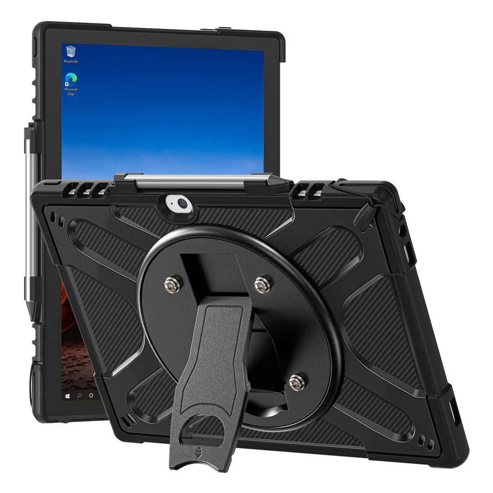 SVN-LN-X12 | Lenovo ThinkPad X12 Detachable ( Gen 1 / Gen 2 ) | Ultra 2 layers shockproof rugged case with VESA 75x75mm Mounting Holes & Kick-stand Compatible with keyboard - Image 2