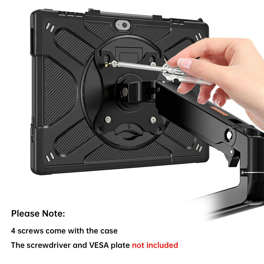 SVN-LN-X12 | Lenovo ThinkPad X12 Detachable ( Gen 1 / Gen 2 ) | Ultra 2 layers shockproof rugged case with VESA 75x75mm Mounting Holes & Kick-stand Compatible with keyboard - Image 3