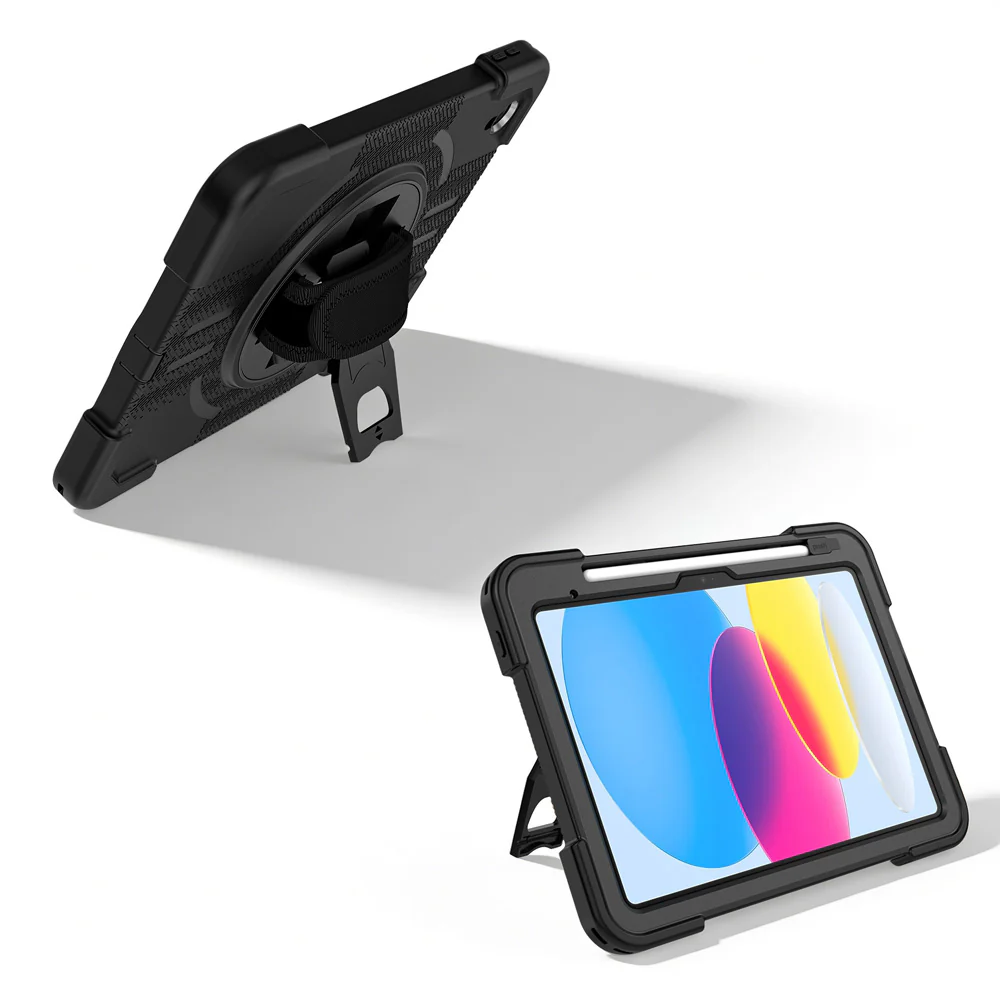 TPR-iPad-N5 | iPad 10.9 (10th Gen.) | Rainproof military grade rugged case with hand strap and kick-stand - Image 7
