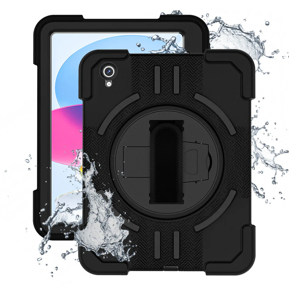 TPR-iPad-N5 | iPad 11-Inch (11th Gen / A16) | Rainproof military grade rugged case with hand strap and kick-stand
