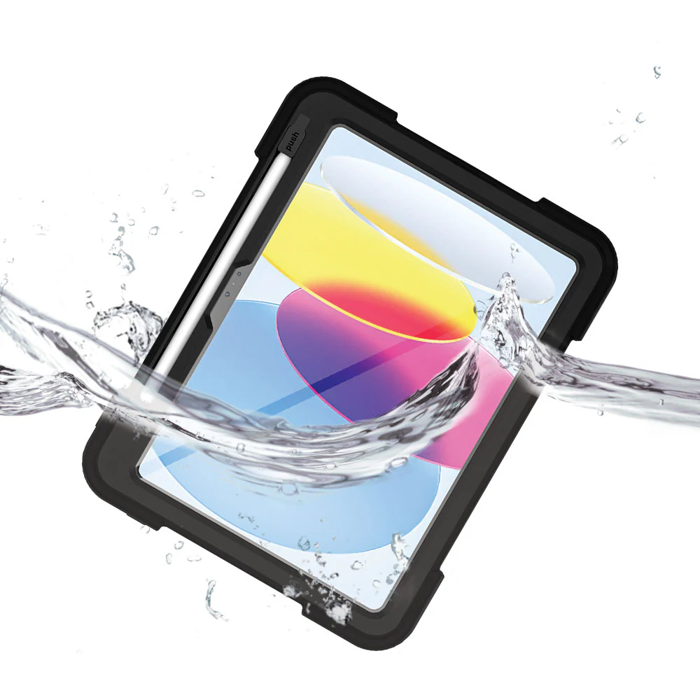 TPR-iPad-N5 | iPad 11-Inch (11th Gen / A16) | Rainproof military grade rugged case with hand strap and kick-stand - Image 4