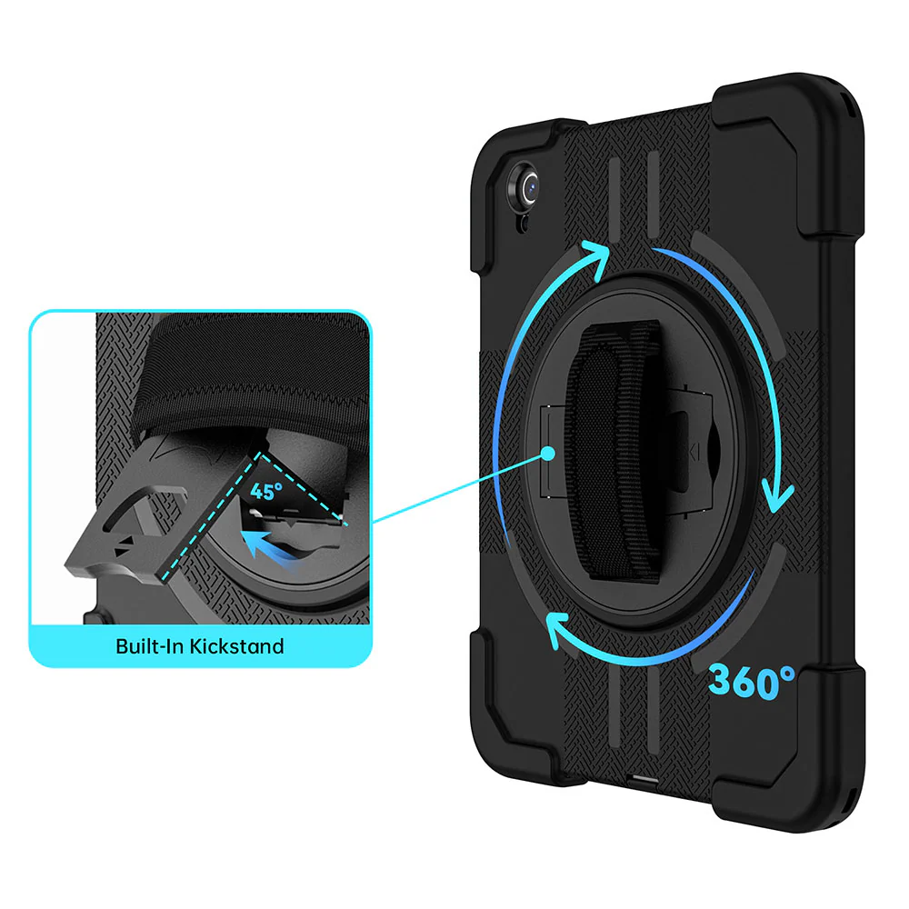 TPR-iPad-N5 | iPad 11-Inch (11th Gen / A16) | Rainproof military grade rugged case with hand strap and kick-stand - Image 6