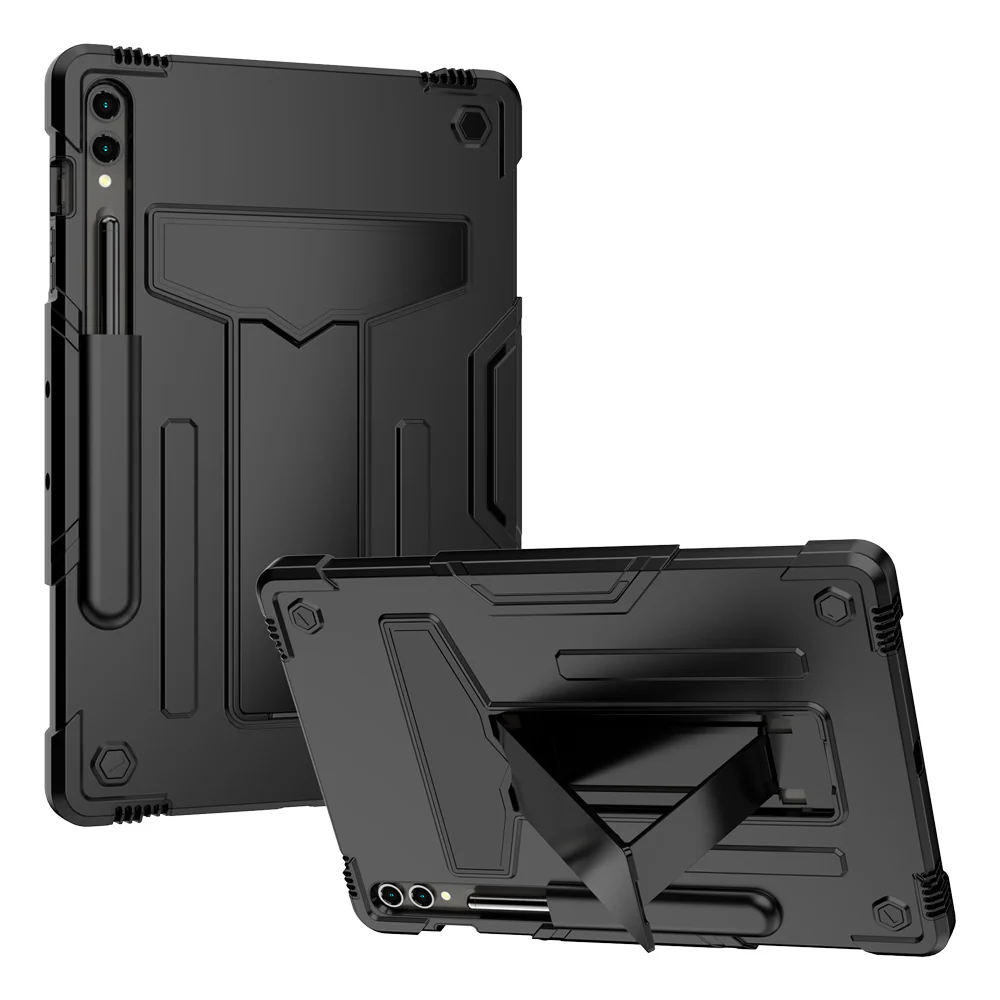 TRN-SS-X810 | Samsung Galaxy Tab S9 FE+ S9 FE Plus SM-X610 X616 X618 | 3 Layers Shockproof Rugged Case with Kick-Stand