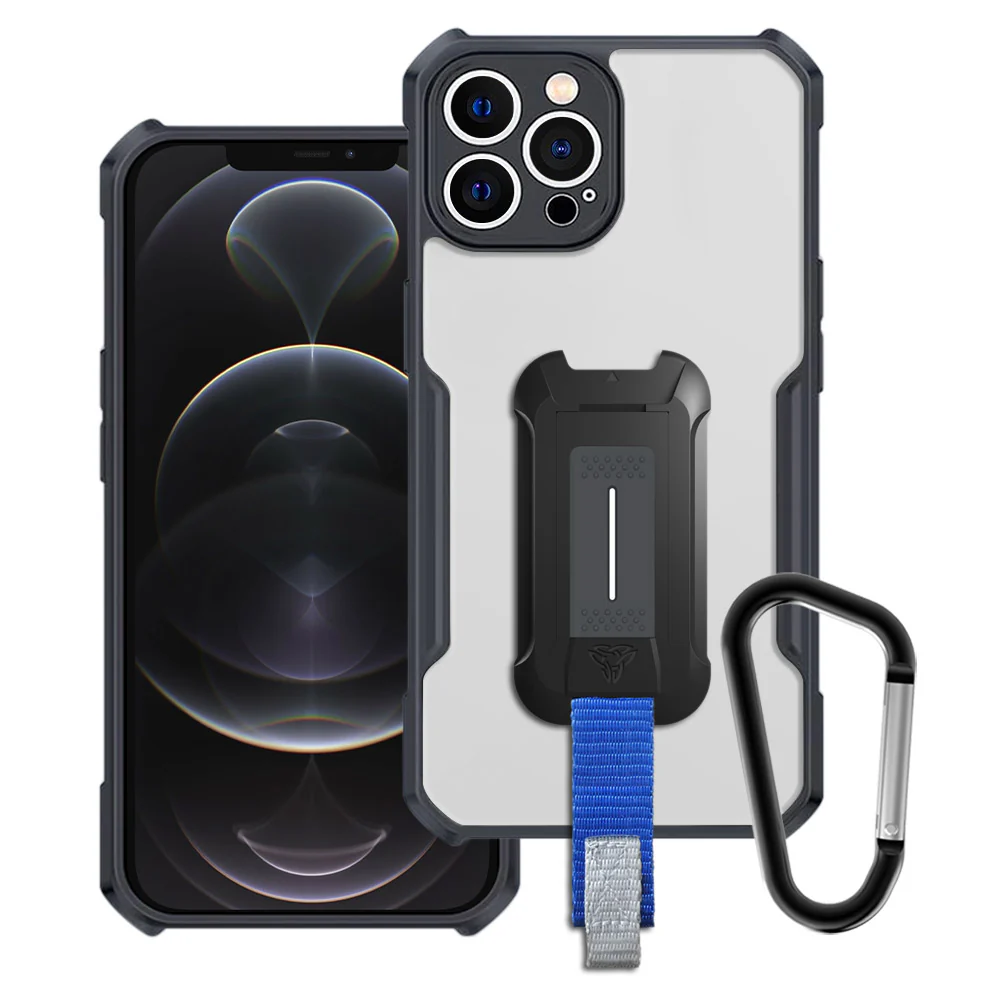 TX-IPH-12PMX | iPhone 12 Pro Max Case | Slim Shockproof Case w/ KEY Mount & Carabiner