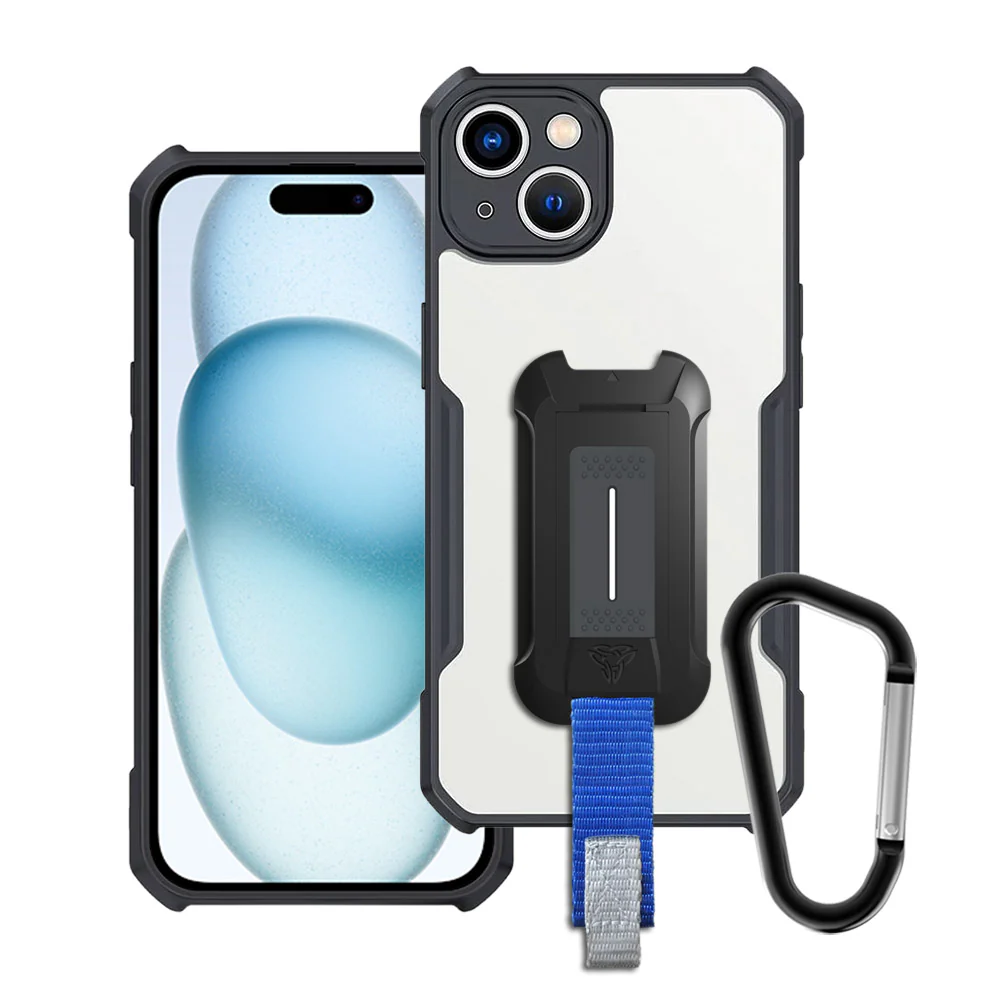TX-IPH-15 | iPhone 15 Case | Slim Shockproof Case w/ KEY Mount & Carabiner