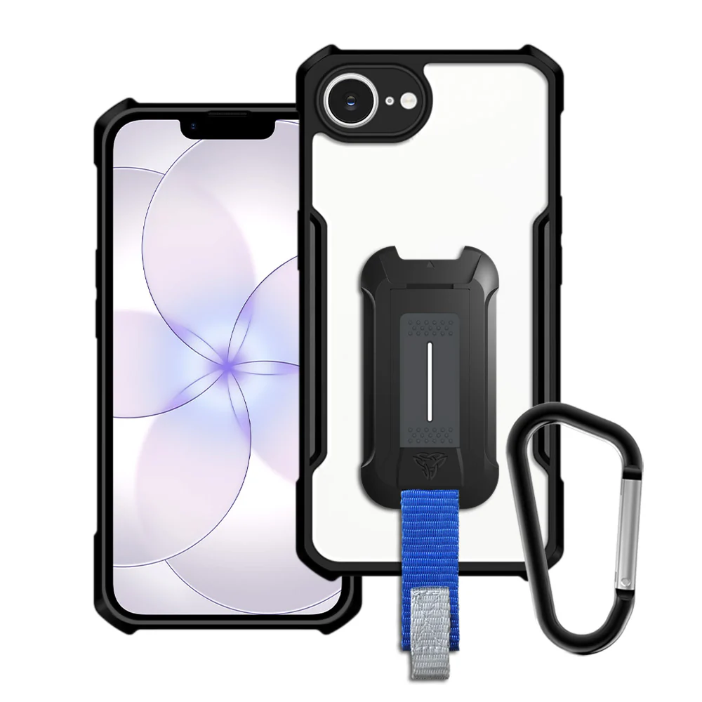 TX-IPH-16E | iPhone 17e / 16e Case | Slim Shockproof Case w/ KEY Mount & Carabiner