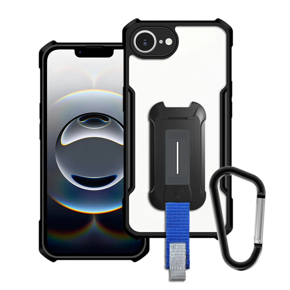 TX-IPH-16E | iPhone 17e / 16e Case | Slim Shockproof Case w/ KEY Mount & Carabiner - Image 2