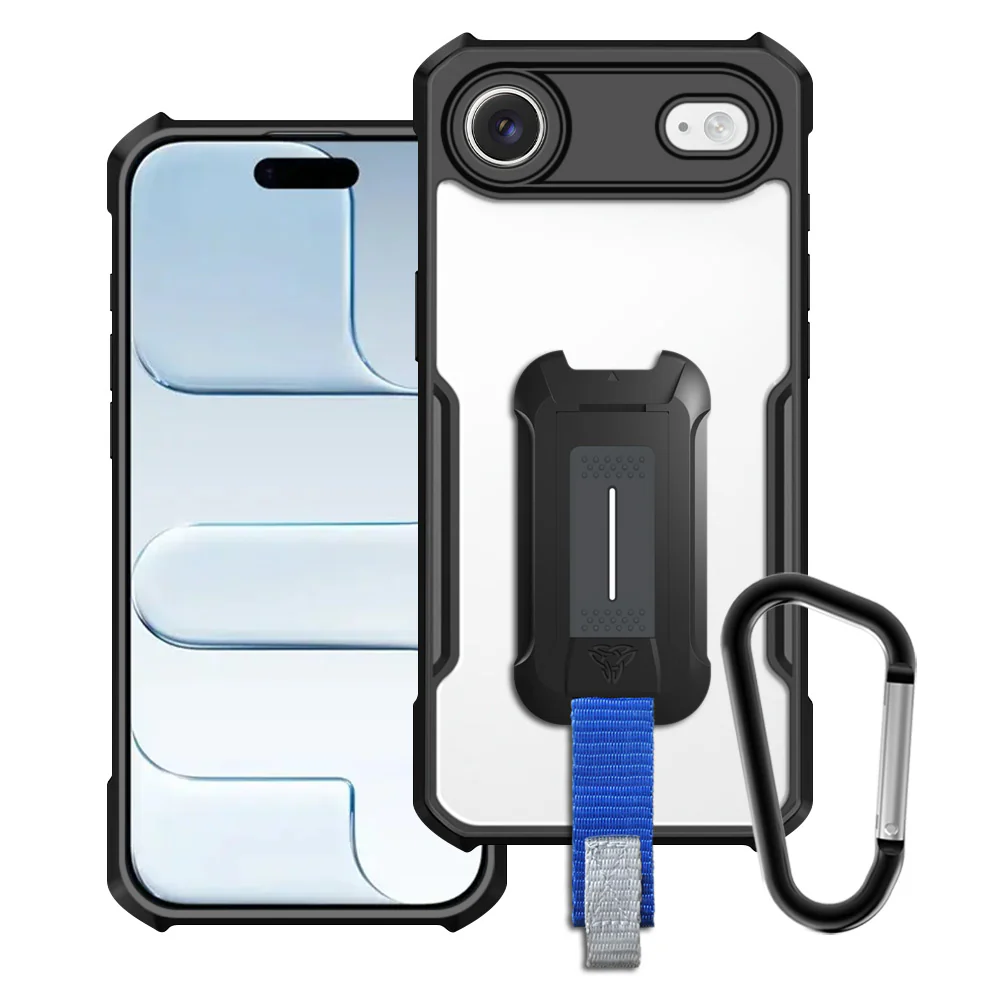 TX-IPH-17AIR | iPhone Air / 17 Air Case | Slim Shockproof Case w/ KEY Mount & Carabiner