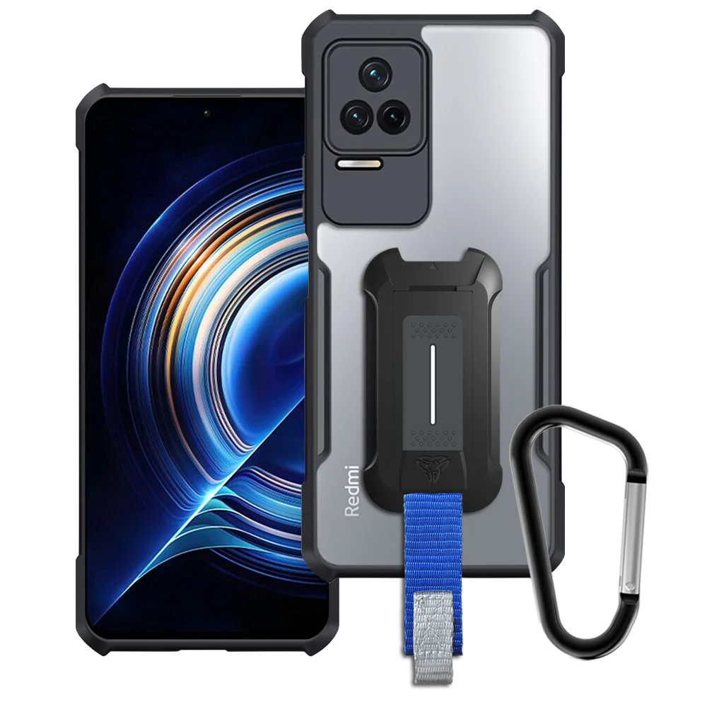 TX-Mi22-K50 | Xiaomi Redmi K50 / K50 Pro Case | Slim Shockproof Case w/ KEY Mount & Carabiner