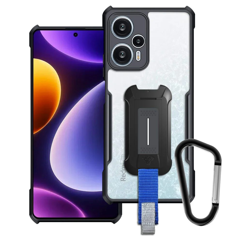TX-Mi23-RMN12T | Xiaomi Redmi Note 12 Turbo Case | Slim Shockproof Case w/ KEY Mount & Carabiner
