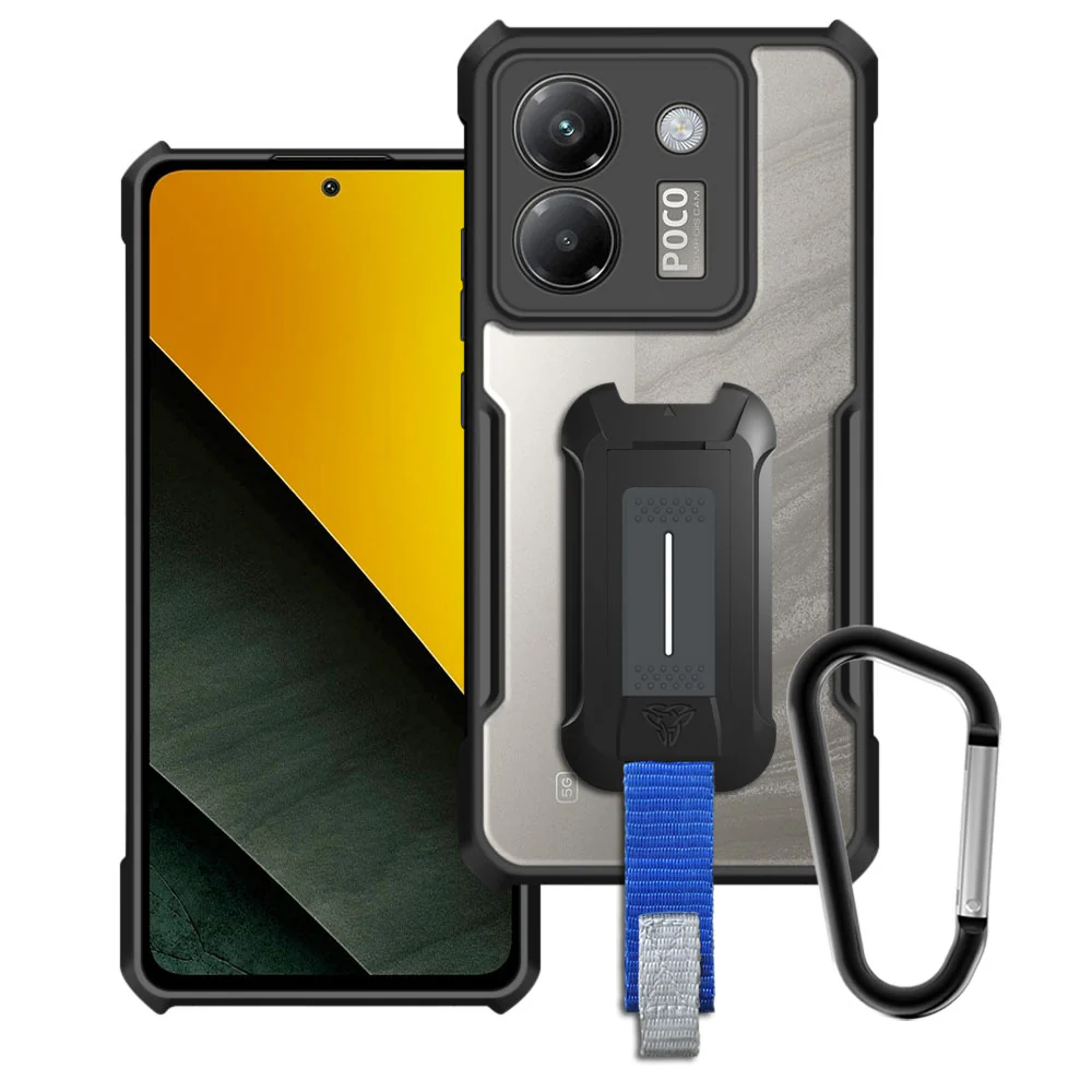 TX-Mi24-PCM7P |  Xiaomi Poco M7 Pro 5G Case | Slim Shockproof Case w/ KEY Mount & Carabiner