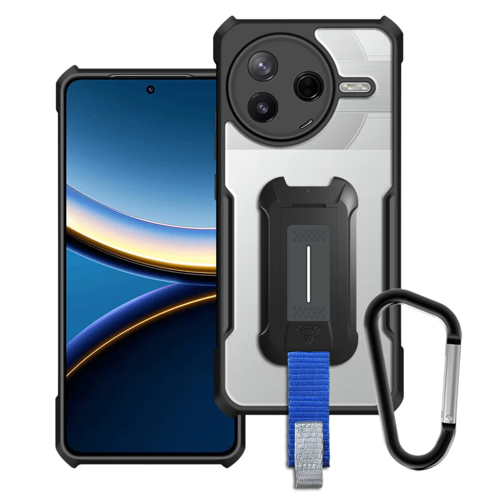 TX-Mi25-PCF7P | Xiaomi Poco F7 Pro 5G Case | Slim Shockproof Case w/ KEY Mount & Carabiner