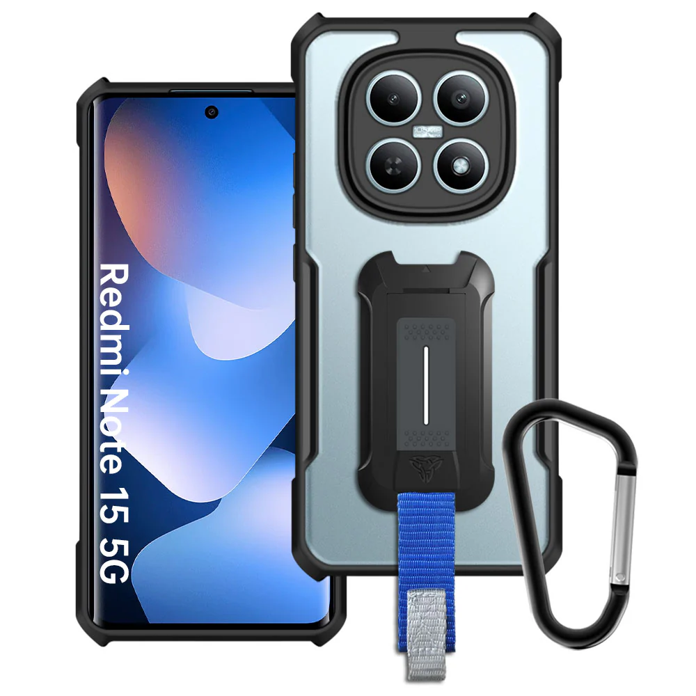 TX-Mi25-RMN155G |  Xiaomi Redmi Note 15 5G Case | Slim Shockproof Case w/ KEY Mount & Carabiner