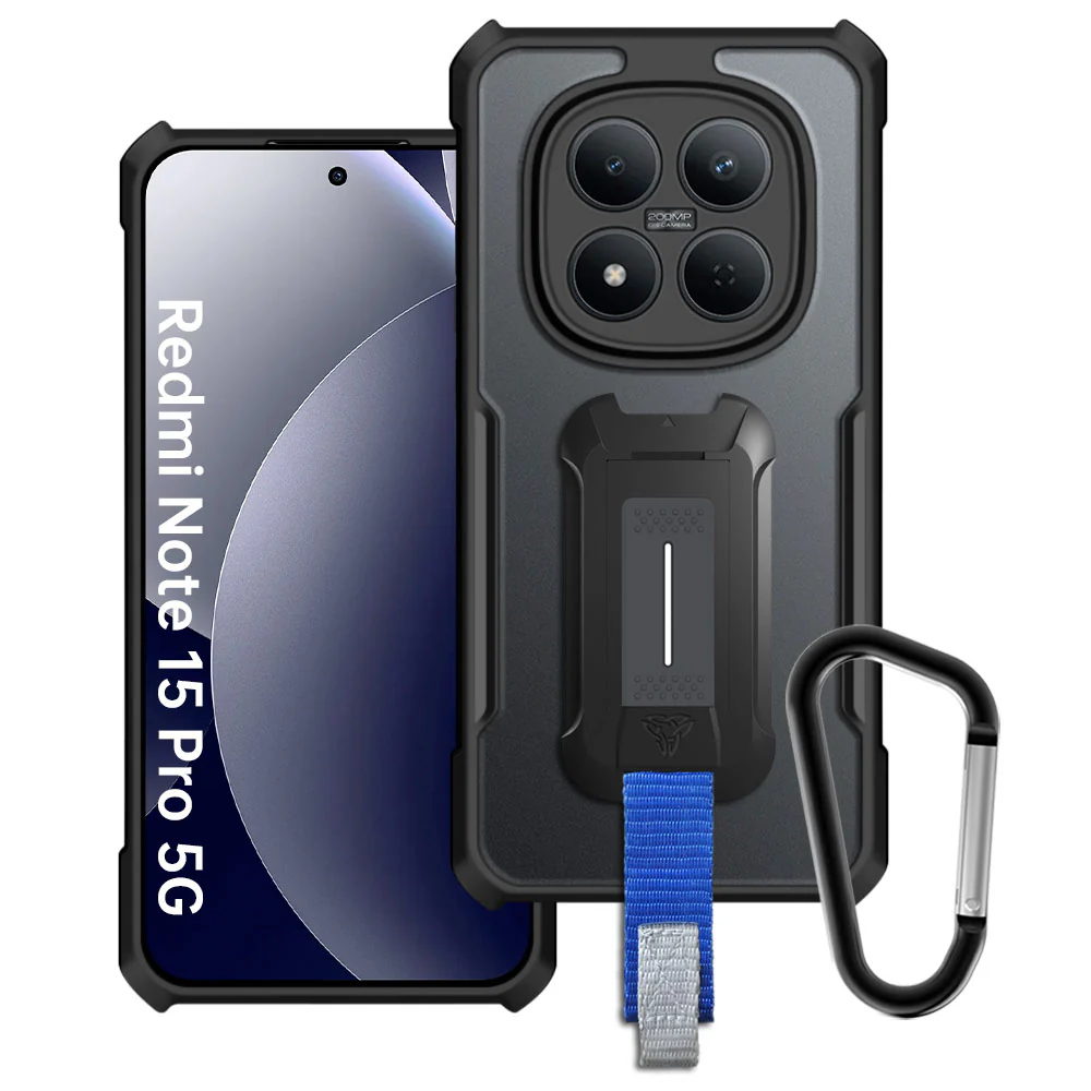 TX-Mi25-RMN15P5G |  Xiaomi Redmi Note 15 Pro 5G Case | Slim Shockproof Case w/ KEY Mount & Carabiner