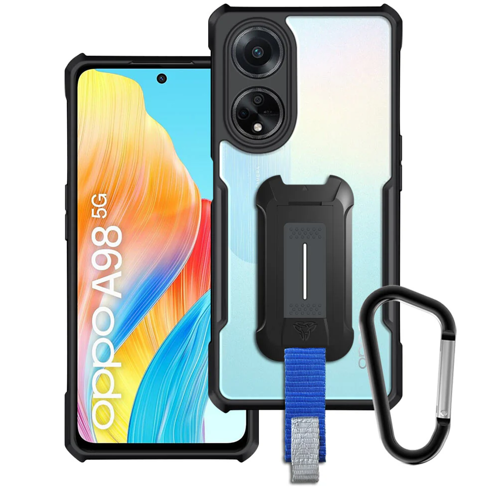 TX-OP23-A985G |  OPPO A98 5G Case | Slim Shockproof Case w/ KEY Mount & Carabiner