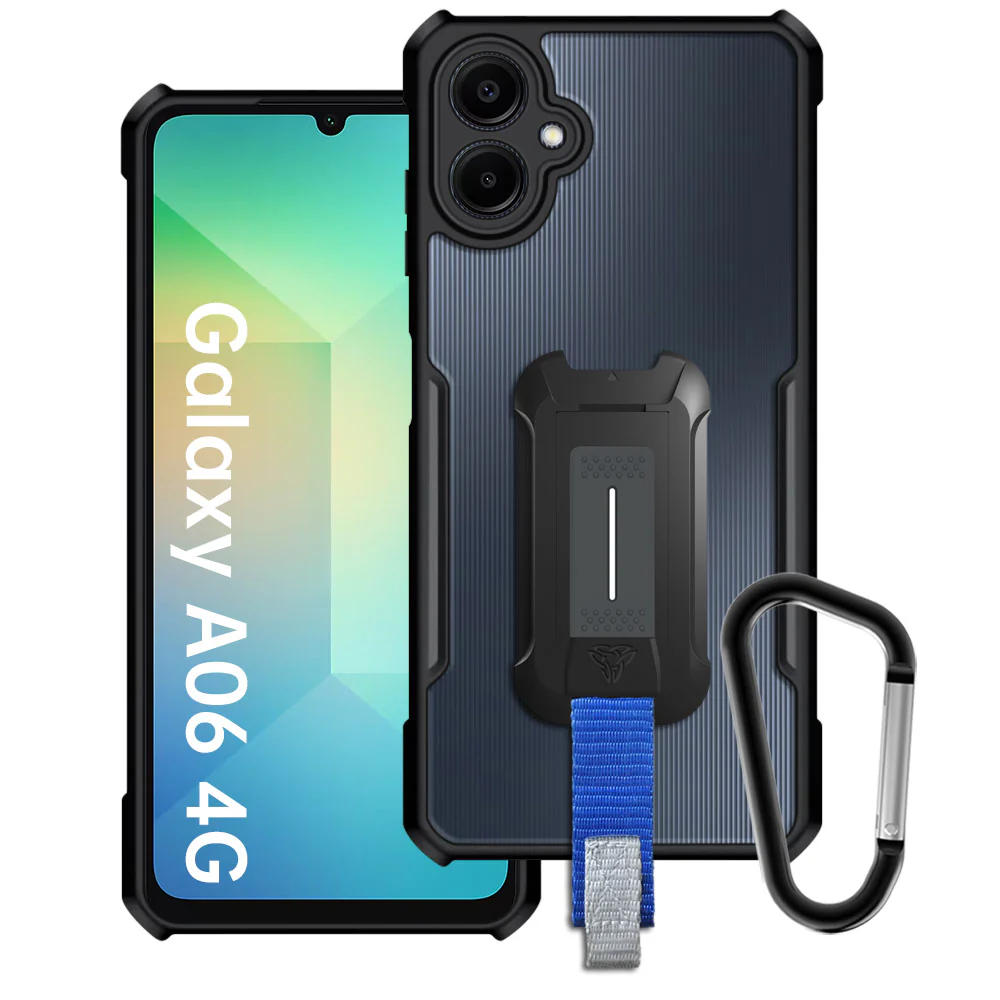 TX-SS24-A064G | Samsung Galaxy A06 4G SM-A065 Case | Slim Shockproof Case w/ KEY Mount & Carabiner