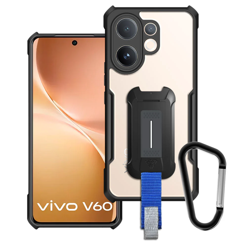 TX-VV25-V60 | VIVO V60 5G Case | Slim Shockproof Case w/ KEY Mount & Carabiner