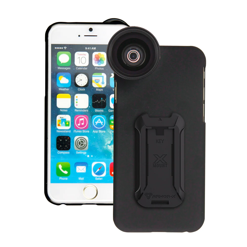 UAX-Fi6 | iPhone 6 / 6S Case | Mountable case with 0.7X HD wide angle lens and 12X Micro lens