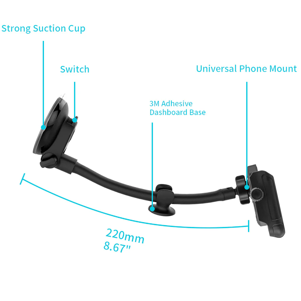 UCP-X122 | Gooseneck Suction Universal Mount | Design for Phone - Image 4