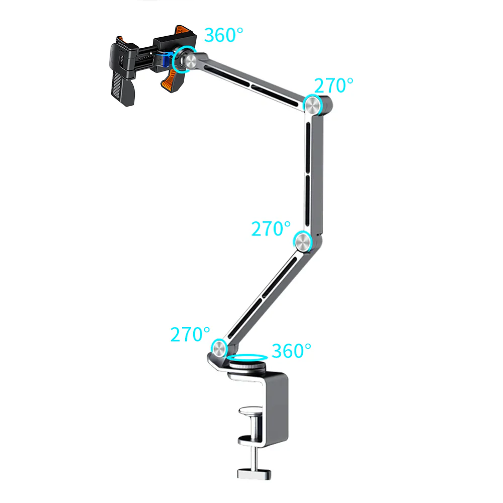 UCP-X143 | Foldable Arm Desk Clamp Universal Mount | Design for Phone - Image 3