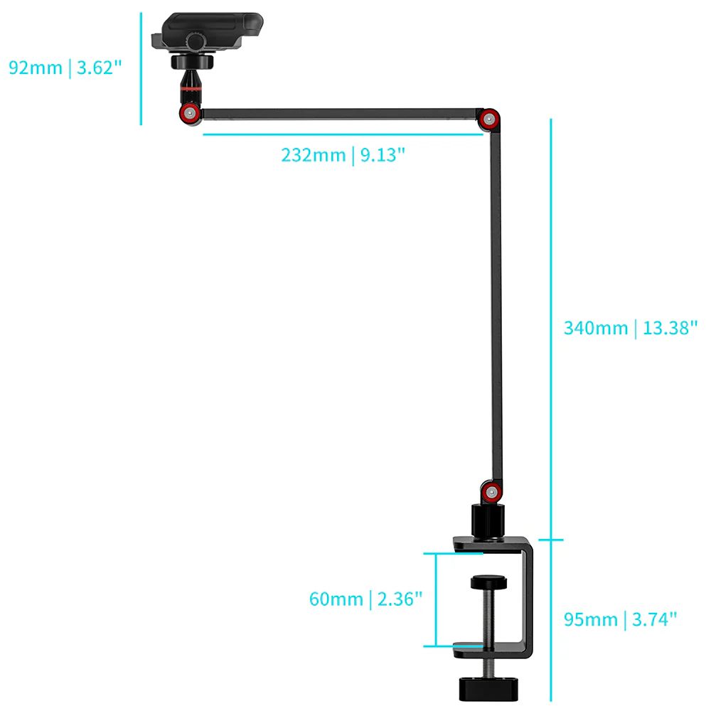 UCP-X163 | Foldable Tabletop Clamp Universal Mount | Design for Phone - Image 4