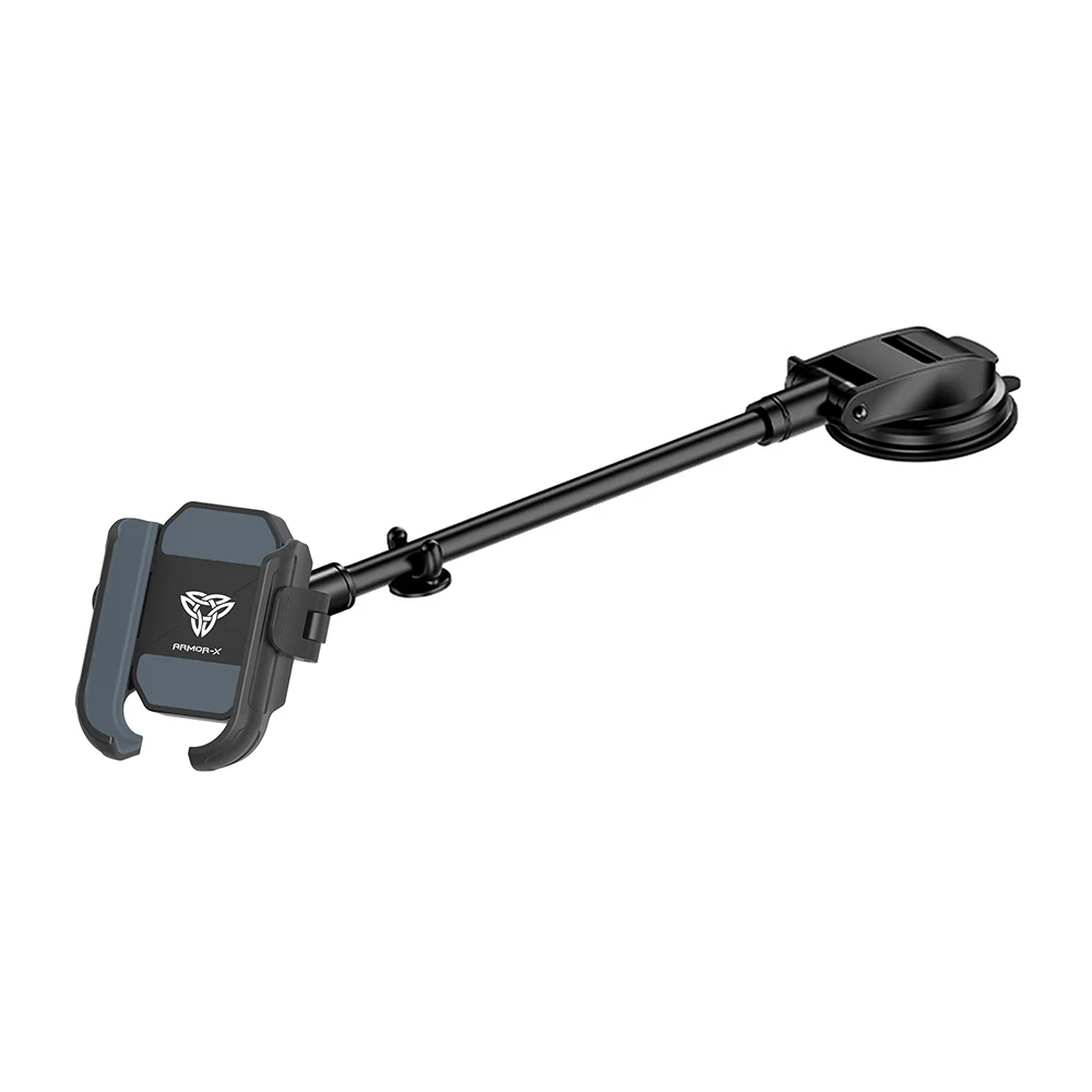 UCP-X172 | Truck / Work Van / Bus Dashboard Extra Long Suction Cup Universal Mount for ELD & Fleets | Design for Phone